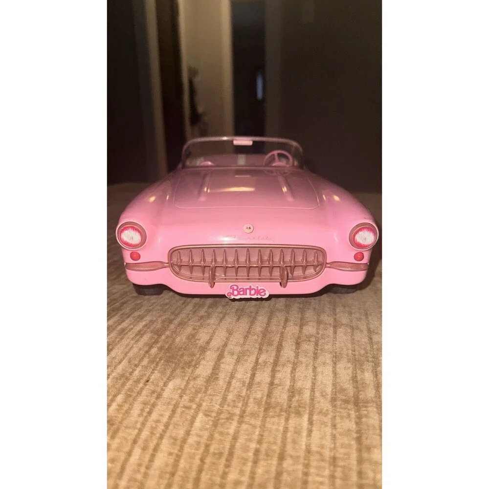 Hot Wheels Corvette Barbie RC Pink Convertible Car with Remote Control EUC